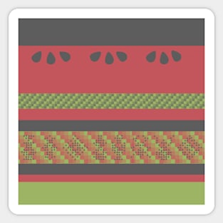 Watermelon Picnic Stripe Sticker